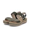 Rieker Double Velcro Strap Sandal - Moss